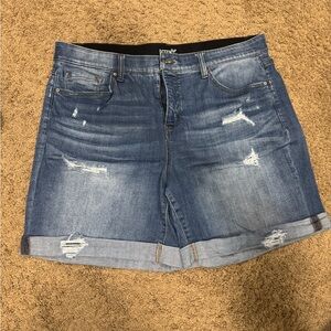 Distressed Denim Shorts